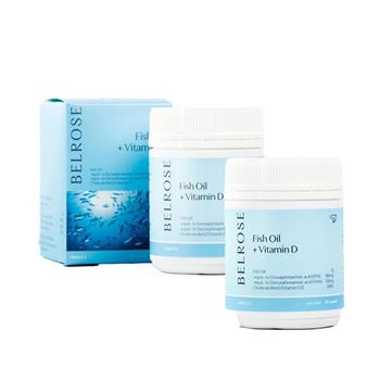 澳洲Belrose 魚油+維他命D膠囊(2入組 60顆/瓶) 即期品-2025年11月到期
