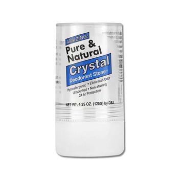 美國DSA-Pure&Natural長效淨味約24小時礦物鹽固體水晶除臭棒-無香藍標120g/大條(去腳臭體香石/運動汗味腋下狐臭消臭石/全天乾爽體香膏)