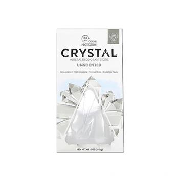 美國CRYSTAL-長效淨味約24小時礦物鹽身體除臭石-無香款140g/盒(晶燦綺肌體香石/運動汗味腋下狐臭消臭石/全天乾爽體香膏)