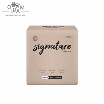 (2入1包)【OLDAM】韓國媽媽安心推薦 韓國製有機純棉衛生棉 日用型24cm 12片入
