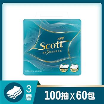 可麗舒 頂級 3 層柔厚抽取衛生紙100抽x10包x6串/箱