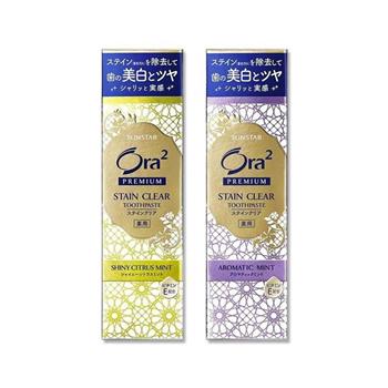 日本SUNSTAR三詩達-Ora2 PREMIUM極緻淨白去漬含氟牙膏100g/盒(口氣清新防齲齒口腔護理/維生素E除黃漬潔齒凝露/研磨微粒潔牙護齒凝膠)