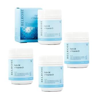 澳洲Belrose 魚油+維他命D膠囊(4入組 60顆/瓶) 即期品-2025年11月到期