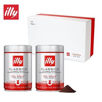 【illy】意利尊榮咖啡禮盒(美式中焙咖啡粉250g二罐組)