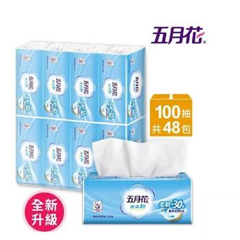 五月花 新柔韌抽取式衛生紙100抽x8包x6袋