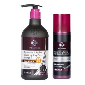 《台塑生醫》Dr’s Formula逆齡喚黑洗髮精(柔韌保濕款/強韌豐盈款)580g+逆齡喚黑護髮素(升級版)300g