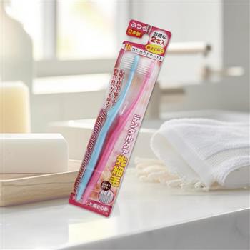 圓頭曲線柄牙刷-纖細毛-2支X3組