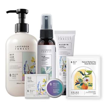 【薰衣草森林 Select】 春漾元氣淨緩組 | 沐浴乳 香草茶 防蚊液 蚊蟲叮咬 舒緩膏 護手霜