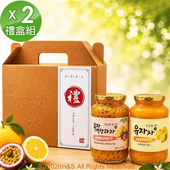 《柚和美》韓國蜂蜜柚子茶禮盒(柚子/百香柚子)2盒組