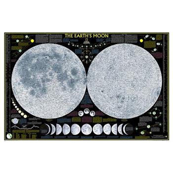 National Geographic: Earth’s Moon Wall Map - Laminated (42.5 X 28.5 Inches)