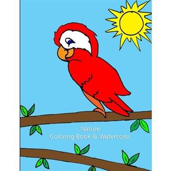 Nature Coloring Book & Watercolor