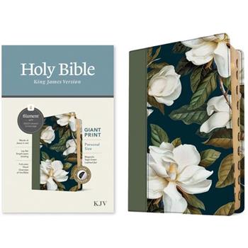 KJV Personal Size Giant Print Bible, Filament Enabled (Leatherlike, Magnolia Sage Green, Indexed, Red Letter)