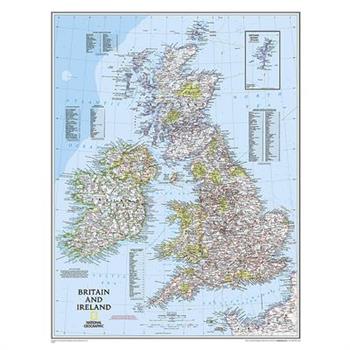 National Geographic: Britain and Ireland Classic Wall Map - Laminated (23.5 X 30.25 Inches)
