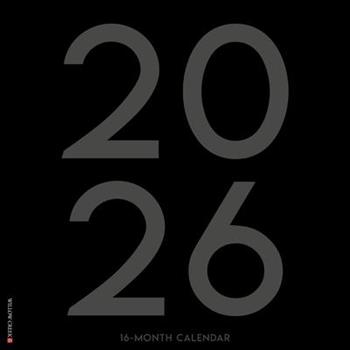 Black & White Professional Large Grid 2026 12 X 12 Wall Calendar