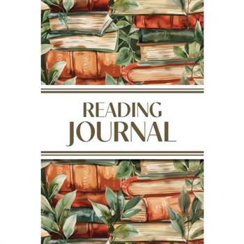 Reading Journal (Watercolour Stacked Books with Leaves)