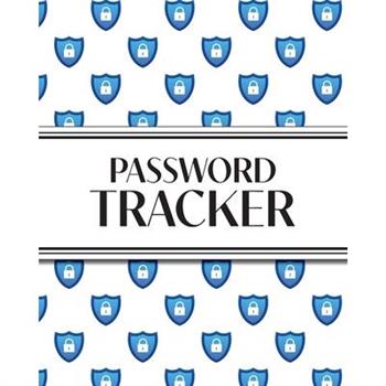 XL Large Print Password Tracker (Lock Shield Blue)
