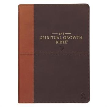 The Spiritual Growth Bible, Study Bible, NLT - New Living Translation Holy Bible, Faux Leather, Chocolate Brown/Ginger