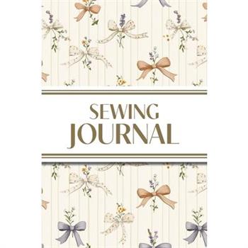 Sewing Journal (Orange and Purple Bows with Wildflowers on Cream Background)