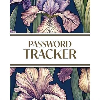 XL Large Print Password Tracker (Purple Irises on Navy)