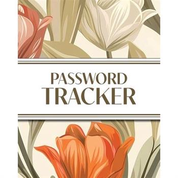 XL Large Print Password Tracker (Autumnal Warm Tone Tulips)