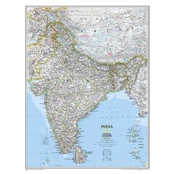 National Geographic: India Classic Wall Map - Laminated (23.5 X 30.25 Inches)