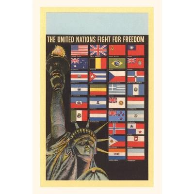 Vintage Journal Statue of Liberty, UN Flags, New York City