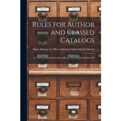 Rules for Author and Classed Catalogs