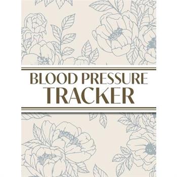 XL Large Print 1-Year Blood Pressure Tracker (Blue Roses on Cream)