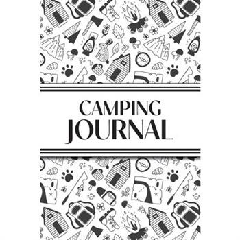 Camping Journal (Black and White Camping Doodles)