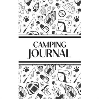 Camping Journal (Black and White Camping Doodles) (Hardcover)