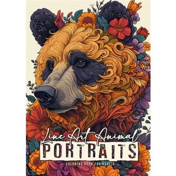 Line Art Animal Portraits Coloring Book for Adults