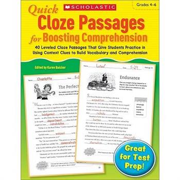 Quick Cloze Passages for Boosting Comprehension 4-6