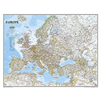 National Geographic: Europe Classic Wall Map (30.5 X 23.75 Inches)