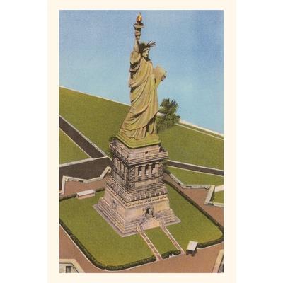 Vintage Journal Aerial View, Statue of Liberty, New York City
