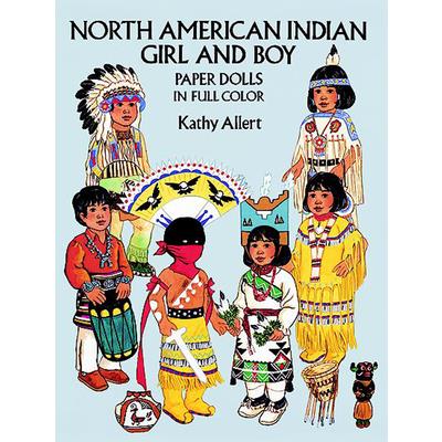 North American Indian Girl and Boy Paper Dolls in Full Color