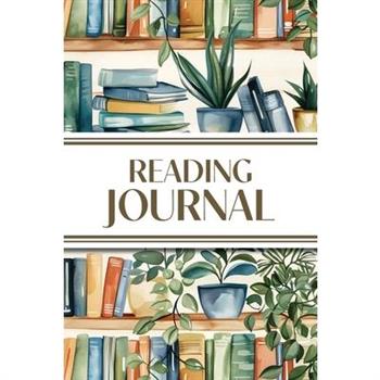Reading Journal (Watercolor Bookshelves with Potted Plants)