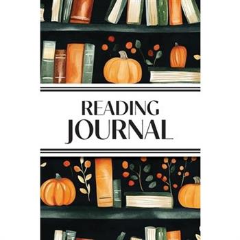 Reading Journal (Watercolor Pumpkins & Leaves in Bookshelves)