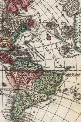1762 Map of South America and North America - A Poetose Notebook / Journal / Diary (50 pages/25 sheets)
