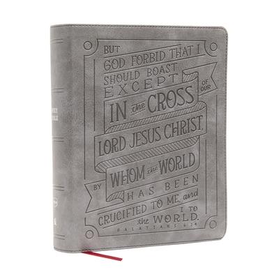 Nkjv, Journal Reference Edition Bible, Verse Art Cover Collection, Leathersoft, Gray, Red Letter, Comfort Print