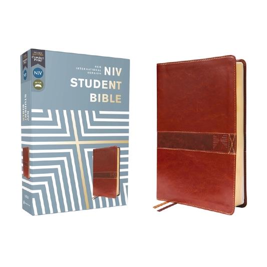 Niv, Student Bible, Leathersoft, Brown, Comfort Print