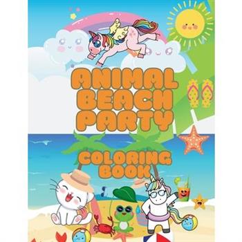 Animal Beach Party Coloring Book