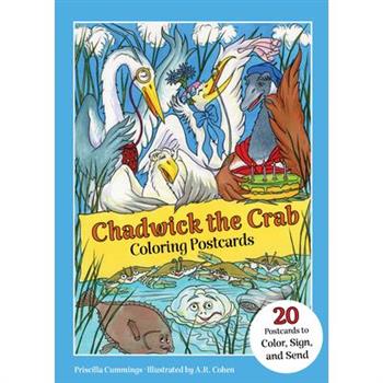 Chadwick the Crab's 40th Birthday Coloring Postcards