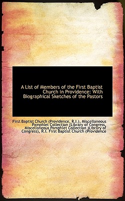 A List of Members of the First Baptist Church in Providence