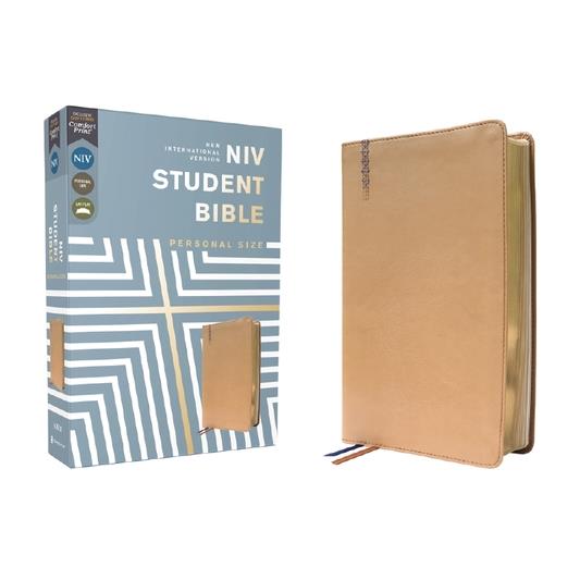 Niv, Student Bible, Personal Size, Leathersoft, Tan, Comfort Print