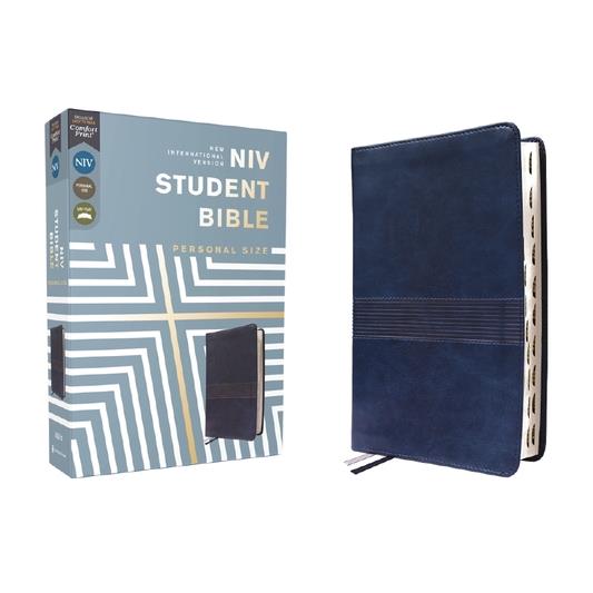 Niv, Student Bible, Personal Size, Leathersoft, Navy, Thumb Indexed, Comfort Print