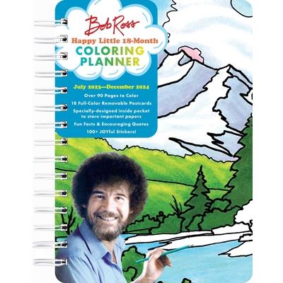 Bob Ross Happy Little 18-Month Coloring Planner