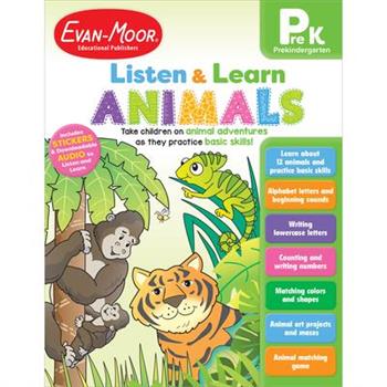 Listen and Learn: Animals, Grade Prek Workbook