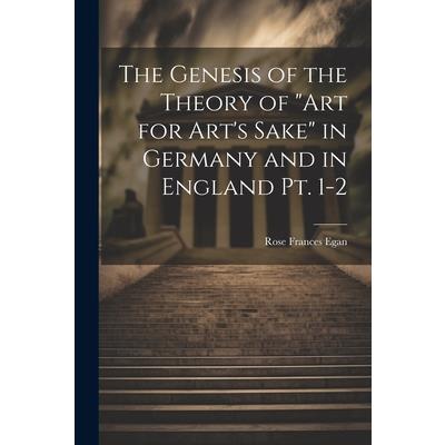 The Genesis of the Theory of ”art for Art’s Sake” in Germany and in England pt. 1-2