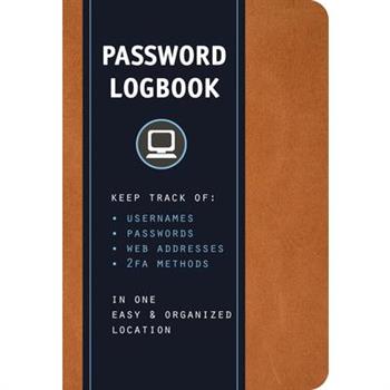 Internet Password Logbook (Cognac Leatherette)