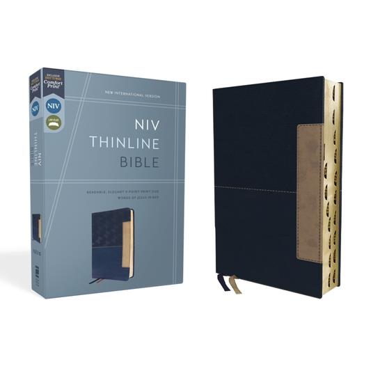 Niv, Thinline Bible, Leathersoft, Blue, Red Letter, Thumb Indexed, Comfort Print